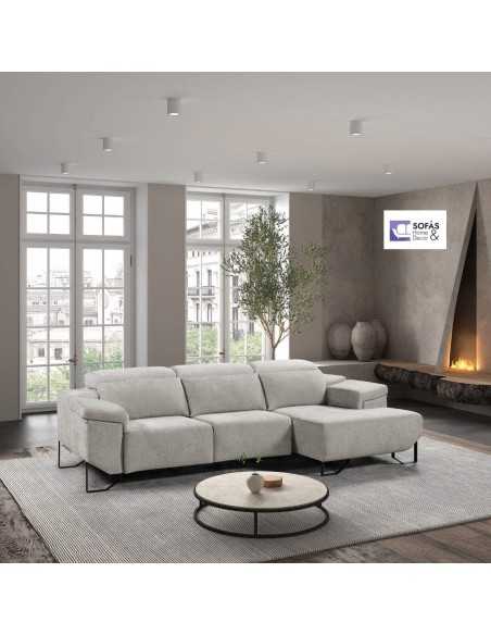 Sofá deslizante Rigoletto gris claro con chaiselongue