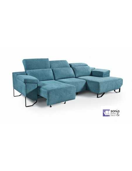 Sofá deslizante Rigoletto azul claro con chaiselongue