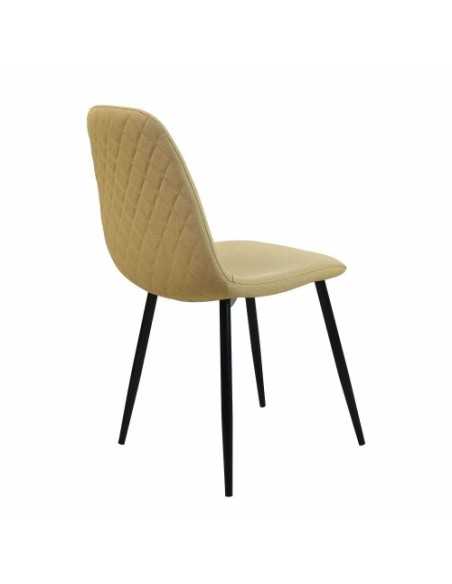 Silla elegante Delia por detrás vista desde el lateral color Mostaza