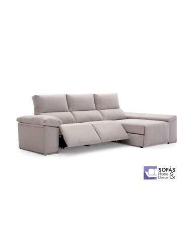 Sofa Relax Zoe visto por delante desde un lateras con respaldo reclinado