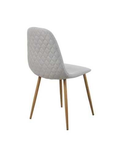 Silla elegante Delia por detrás vista desde el lateral color Gris Claro