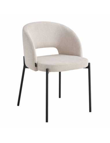 Silla moderna Hera por delante vista desde un lateral color Arena