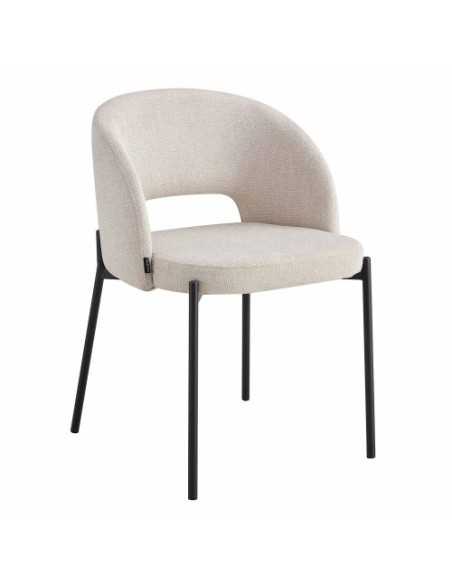 Silla moderna Hera por delante vista desde un lateral color Arena