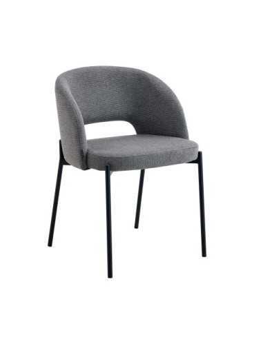 Silla moderna Hera por delante vista desde un lateral color Arena