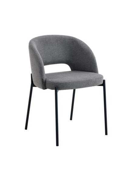 Silla moderna Hera por delante vista desde un lateral color Gris