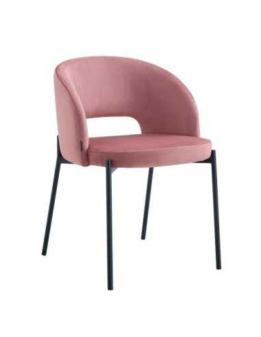 Silla moderna Hera por delante vista desde un lateral color Arena