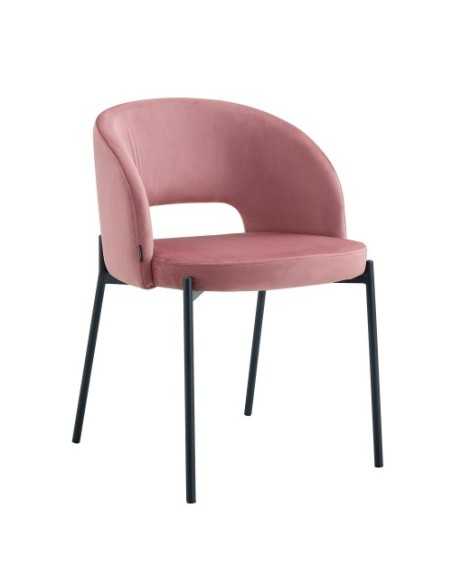 Silla moderna Hera por delante vista desde un lateral color Rosa