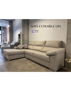 Sofá extraíble Life con chaise longue a la izquierda